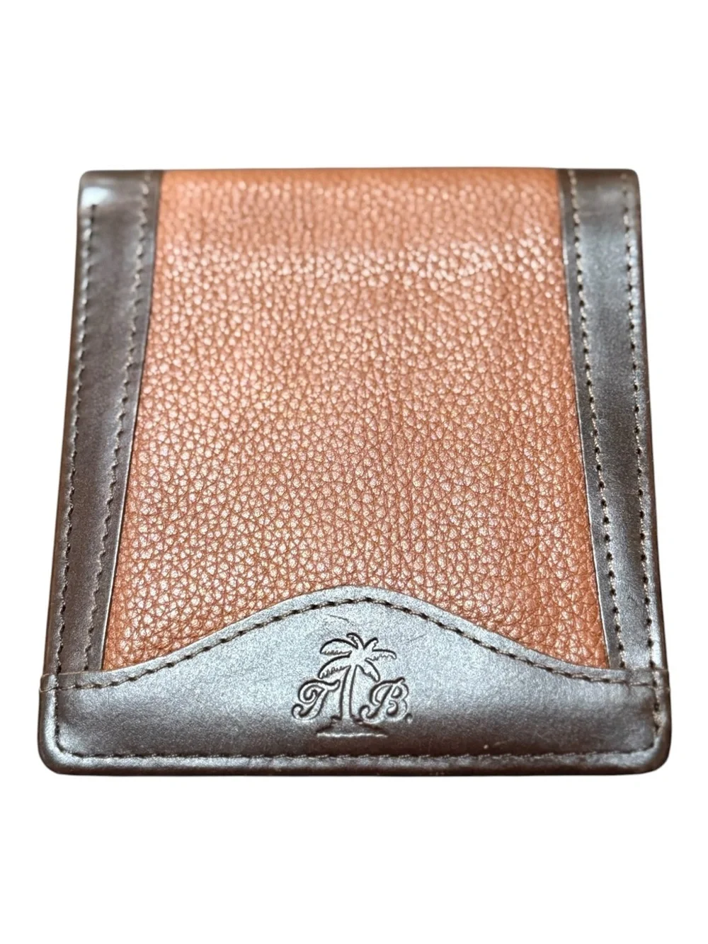 new Tommy Bahama ☀︎︎ Bi Fold Slim Leather Wallet ☀︎︎ 2 Tone Brown ☀︎︎ 12 Slots